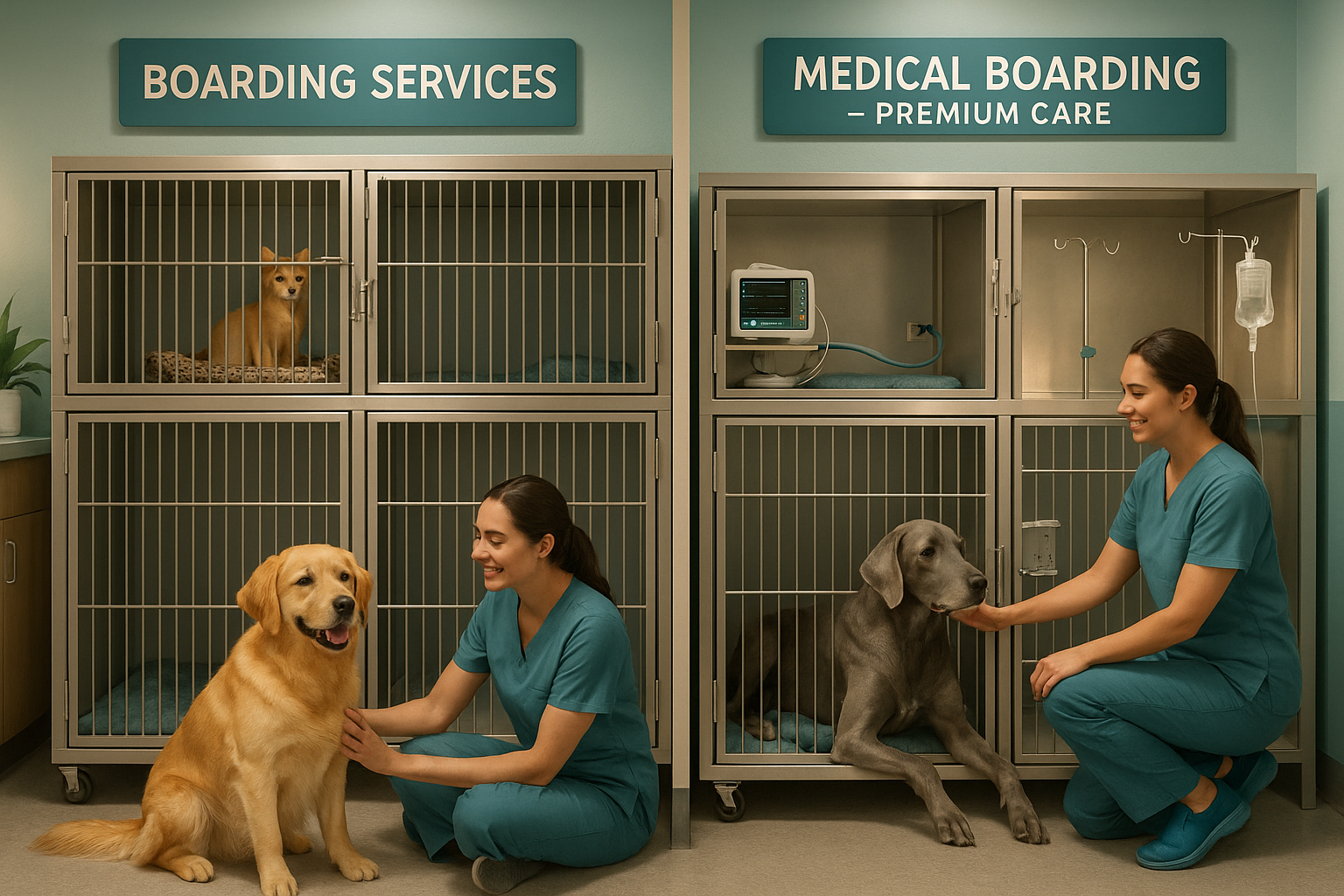 Boarding / Medical Boarding  
Overnight stays. "Medical boarding" for pets needing medication or special care commands a premium. for pet services