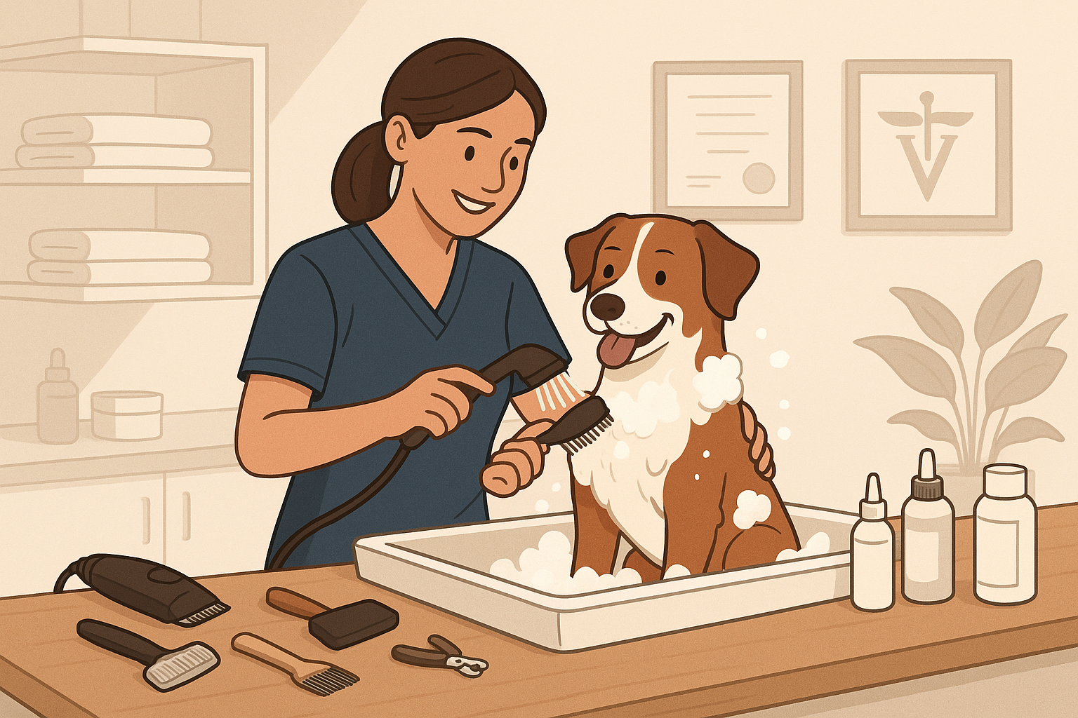 Professional Grooming  
Bath, haircut, nail trim, ear cleaning. Price heavily depends on breed and size. for pet services